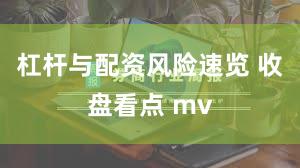 杠杆与配资风险速览 收盘看点 mv
